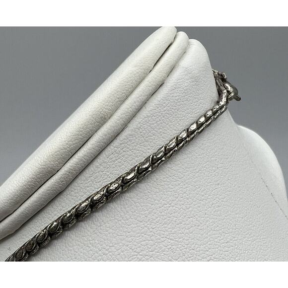 Necklace Silver Plated Black Glass Acrylic Geometric Shapes 18" Lobster Claw - Picture 6 of 6